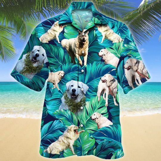 Kuvasz Dog Lovers Hawaiian Style For Summertime All Printed 3D Hawaiian Shirt