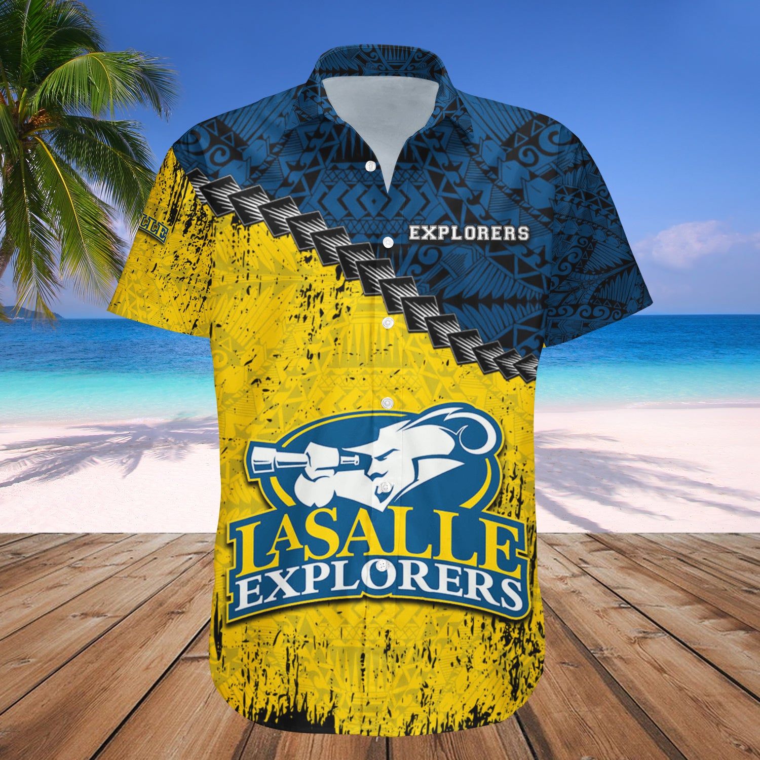 La Salle Explorers Hawaii Shirt Grunge Polynesian Tattoo – NCAA