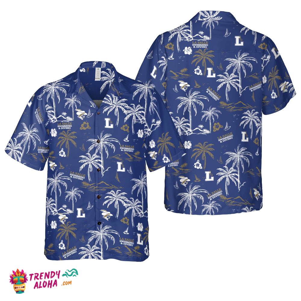La Salle Swimming And Diving Logo Blue Version Hawaiian Shirt