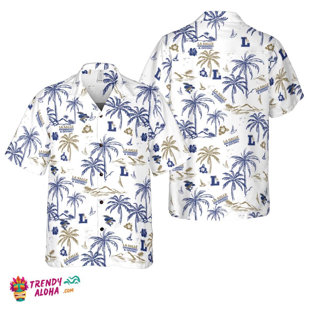 La Salle Swimming And Diving Logo White Version Hawaiian Shirt