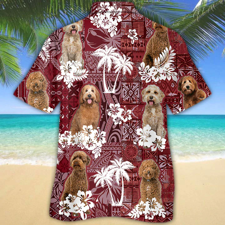 Labradoodle 2 Red Trendy Hawaiian Shirt, Gift For Dog Lover Shirts, Animal Summer Shirts