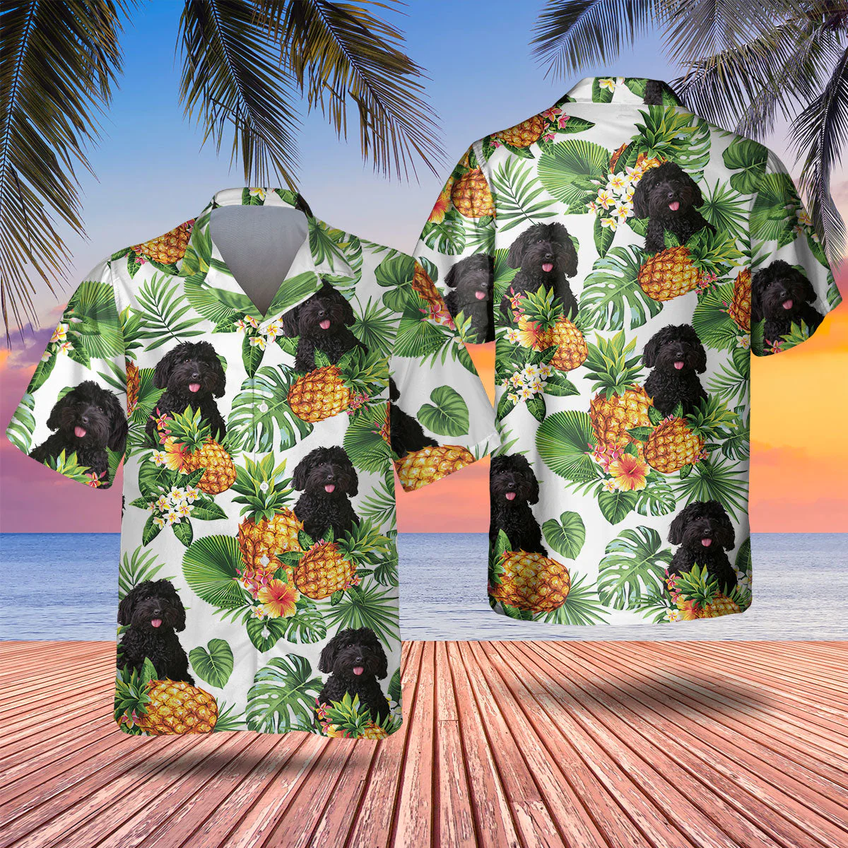 Labradoodle Tropical Pattern Trendy Hawaiian Shirt, Dog Lover Trendy Hawaiian Shirt, Summer Gift For Men And Women
