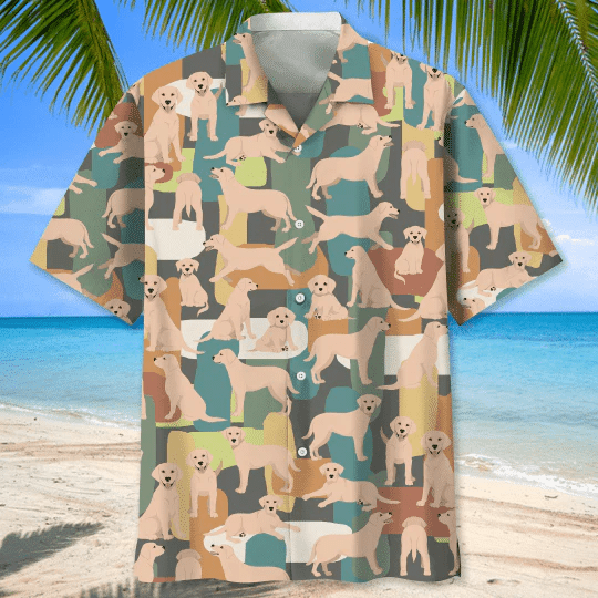 Labrador Pattern For Dog Lover All Printed 3D Hawaiian Shirt