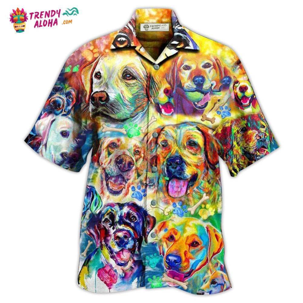 Labrador Retriever Love Is Wet Noses Slobbery Kisses Wagging Tails Colorful Hawaiian Shirt – Trendy Aloha Labrador Retriever Love Is Wet Noses Slobbery Kisses Wagging Tails Colorful Hawaiian Shirt – Trendy Aloha