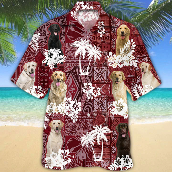 Labrador Retriever Lovers Summer Red Hawaiian Shirt