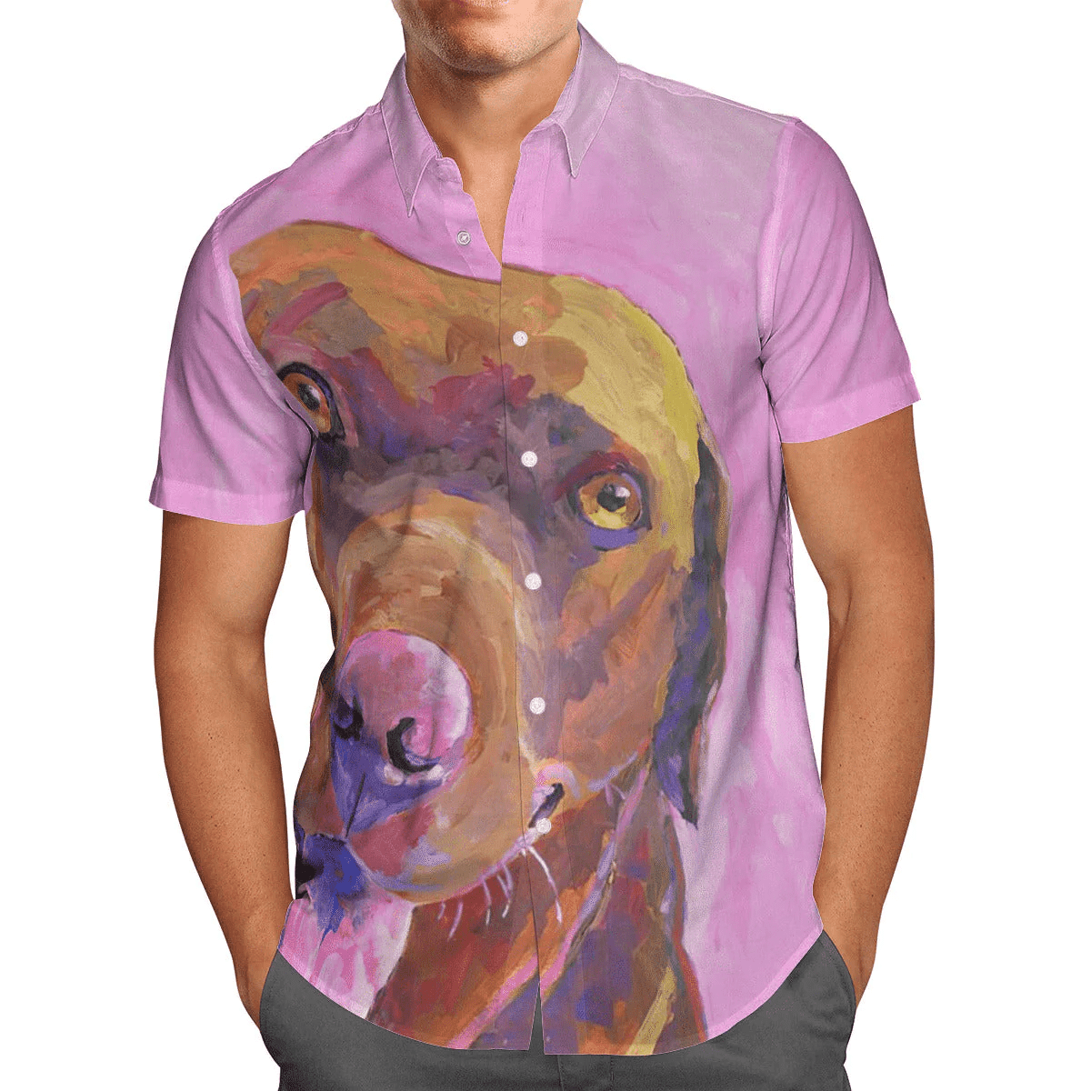Labrador Retrievers Dog Aloha Trendy Hawaiian Shirt Colorful Short Sleeve Summer Beach Casual Shirt For Men And Women