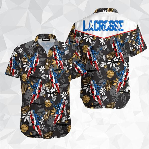 Lacrosse American Floral Hawaiian Shirt For
