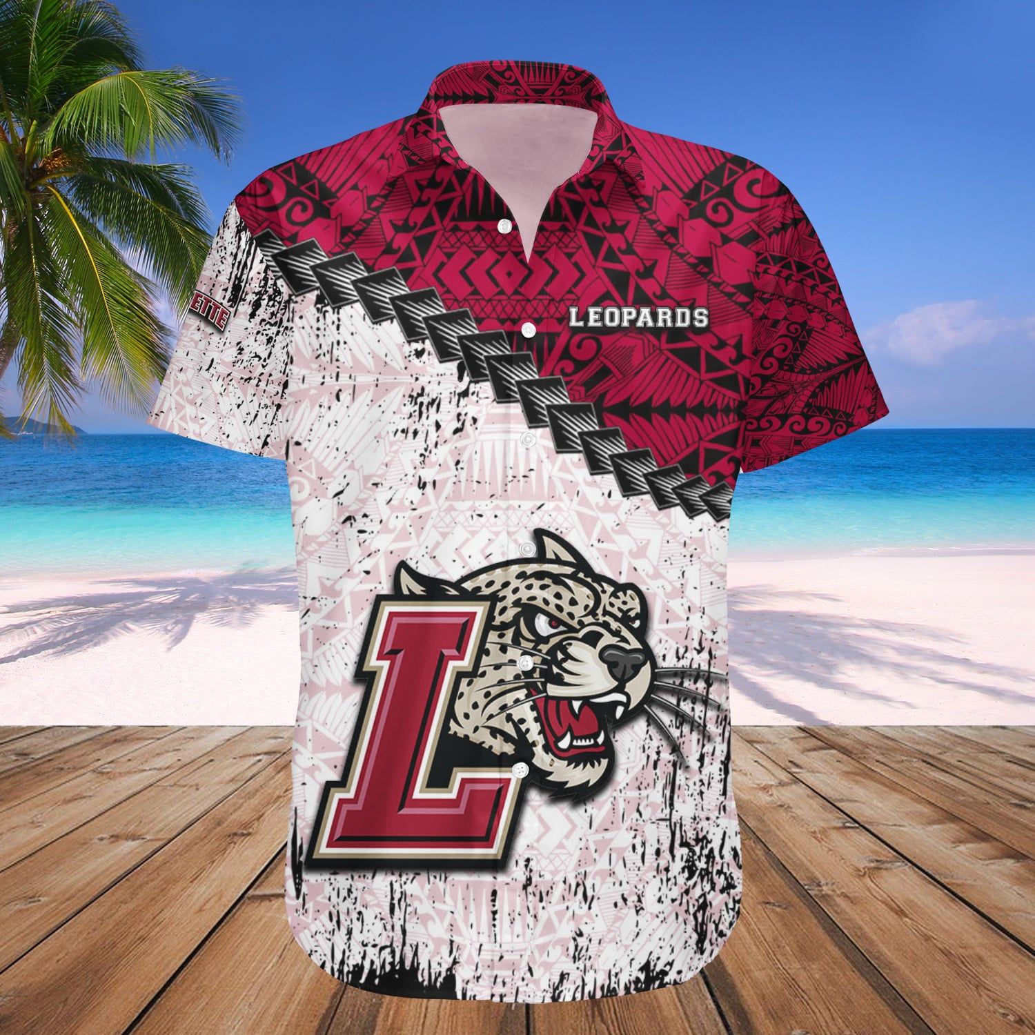 Lafayette Leopards Hawaii Shirt Grunge Polynesian Tattoo – NCAA