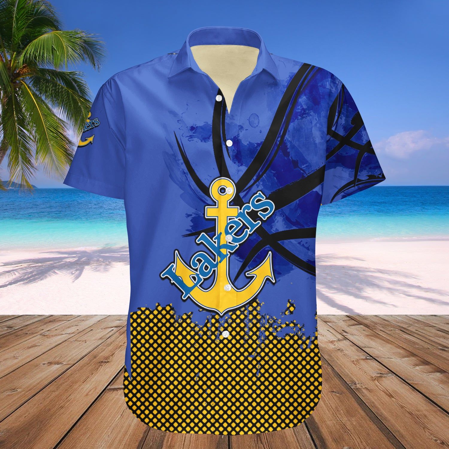 Lake Superior State Lakers Hawaii Shirt Basketball Net Grunge Pattern – NCAA