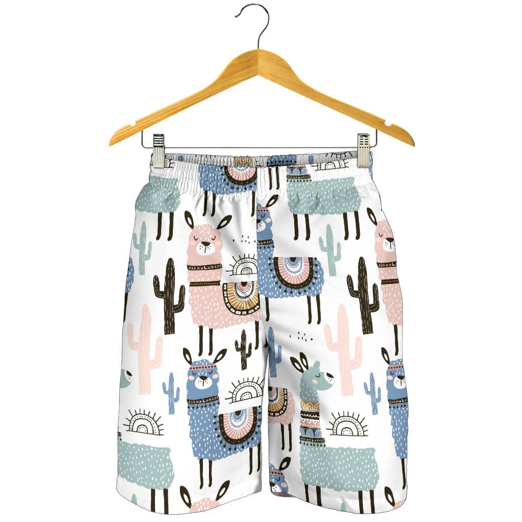 Lama Alpaca Cactus Hand Drawn Pattern For Men Women Kid Shorts