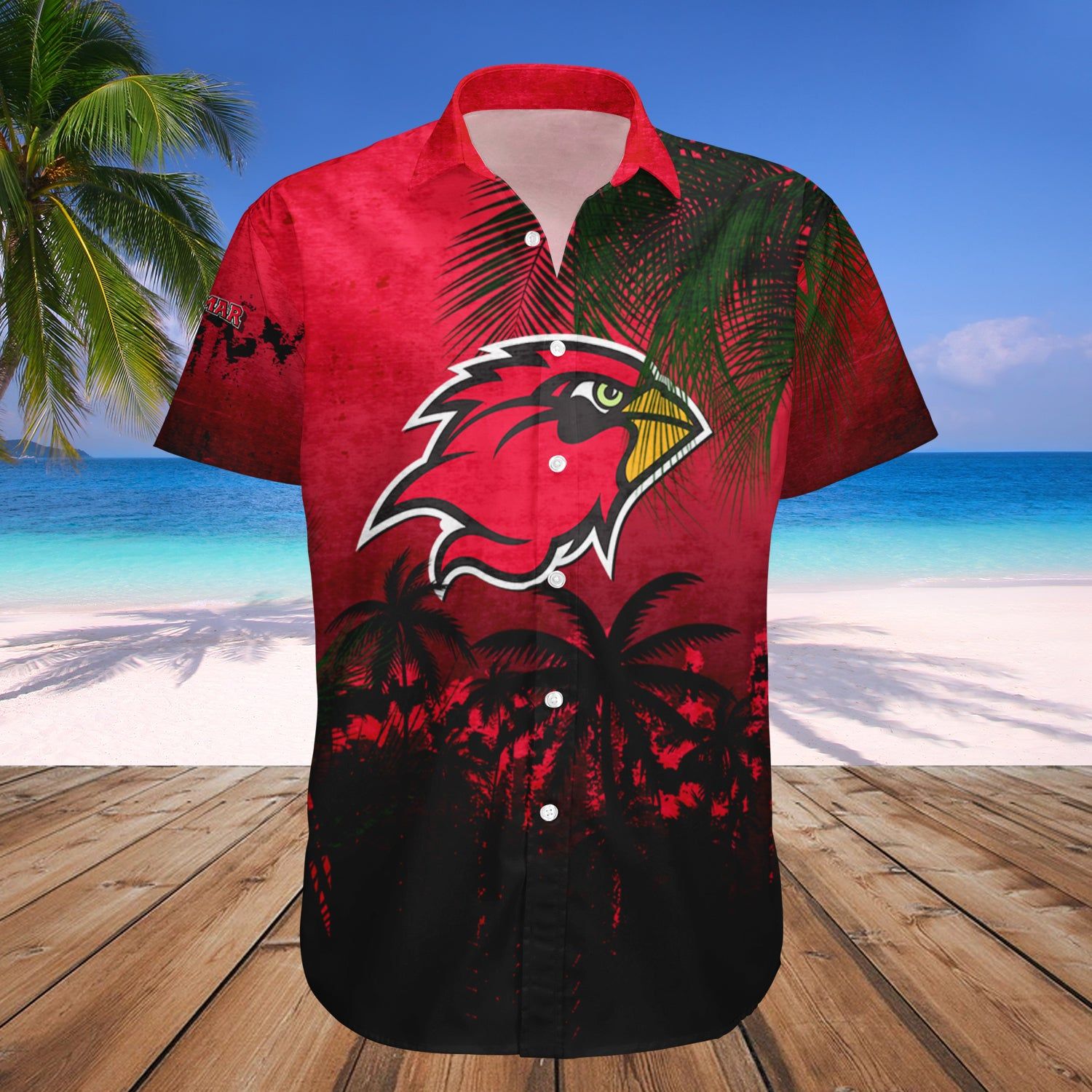 Lamar Cardinals Hawaii Shirt Coconut Tree Tropical Grunge – NCAA