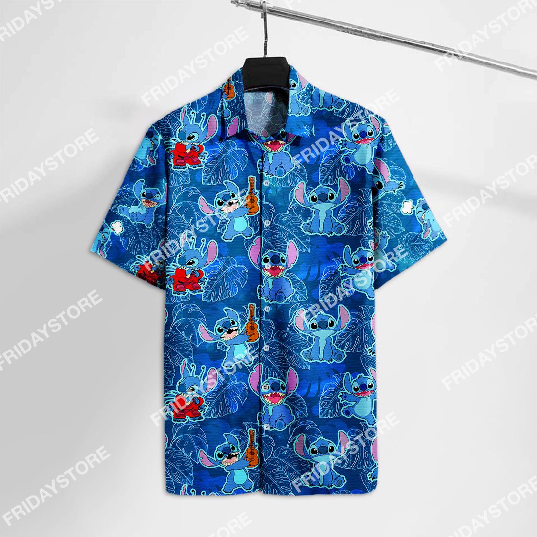 Las Hawaiian Shirt Blue Tropical Hawaii Tshirt Cute Stitch Aloha Shirt Stitch Apparel