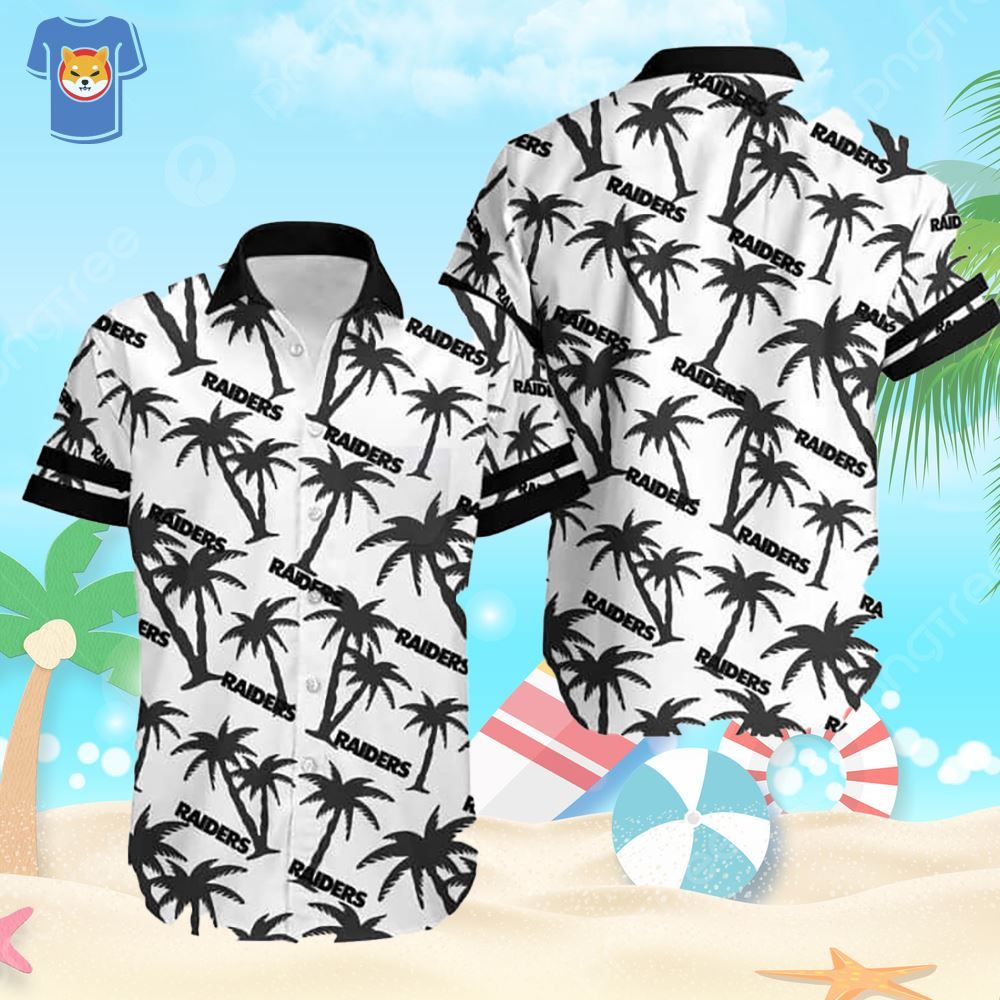 Las Vegas Raiders Hawaiian Shirt Coconut Tree All Over Print Las Vegas Raiders Hawaiian Shirt Coconut Tree All Over Print
