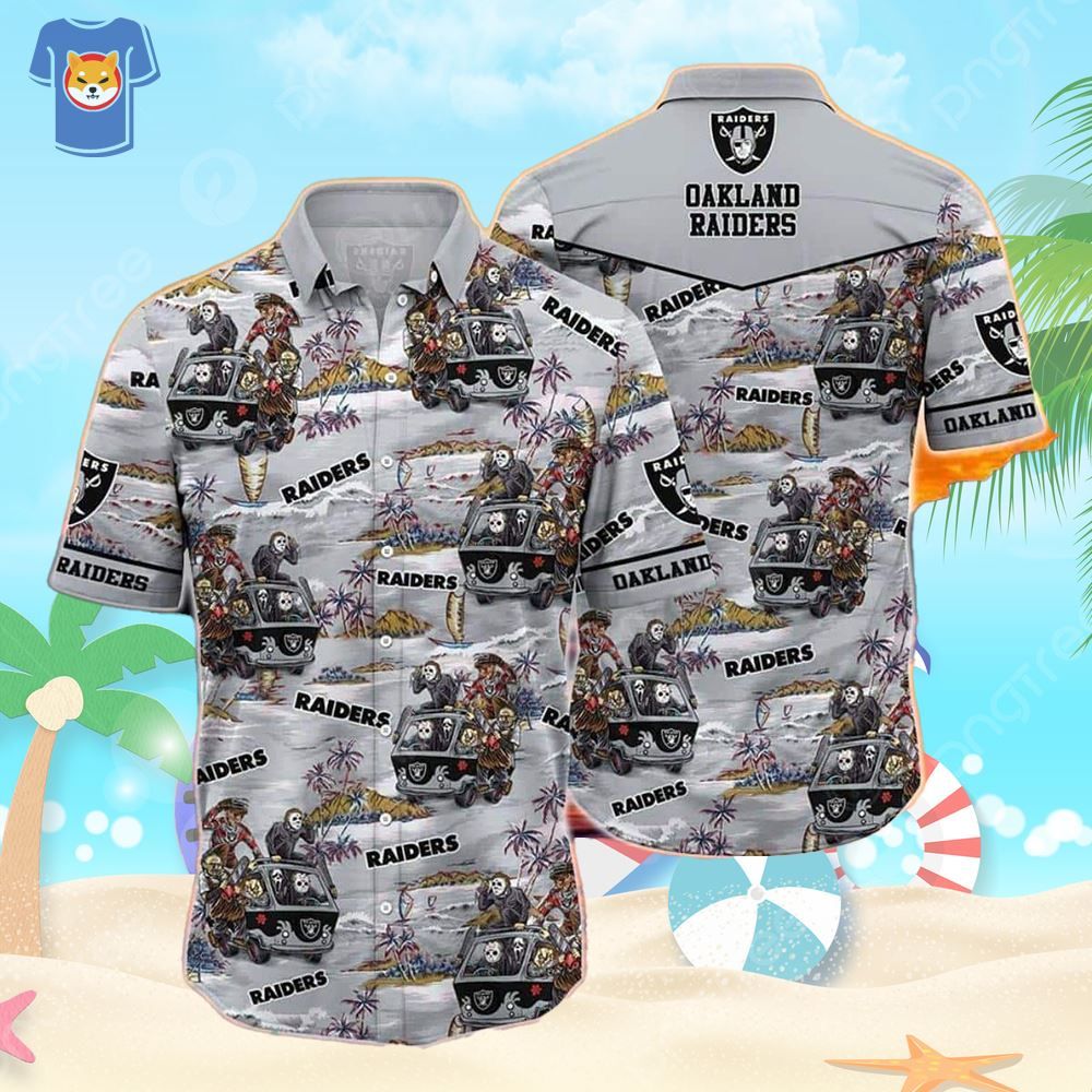 Las Vegas Raiders Hawaiian Shirt Halloween Characters Beach Lovers Gift