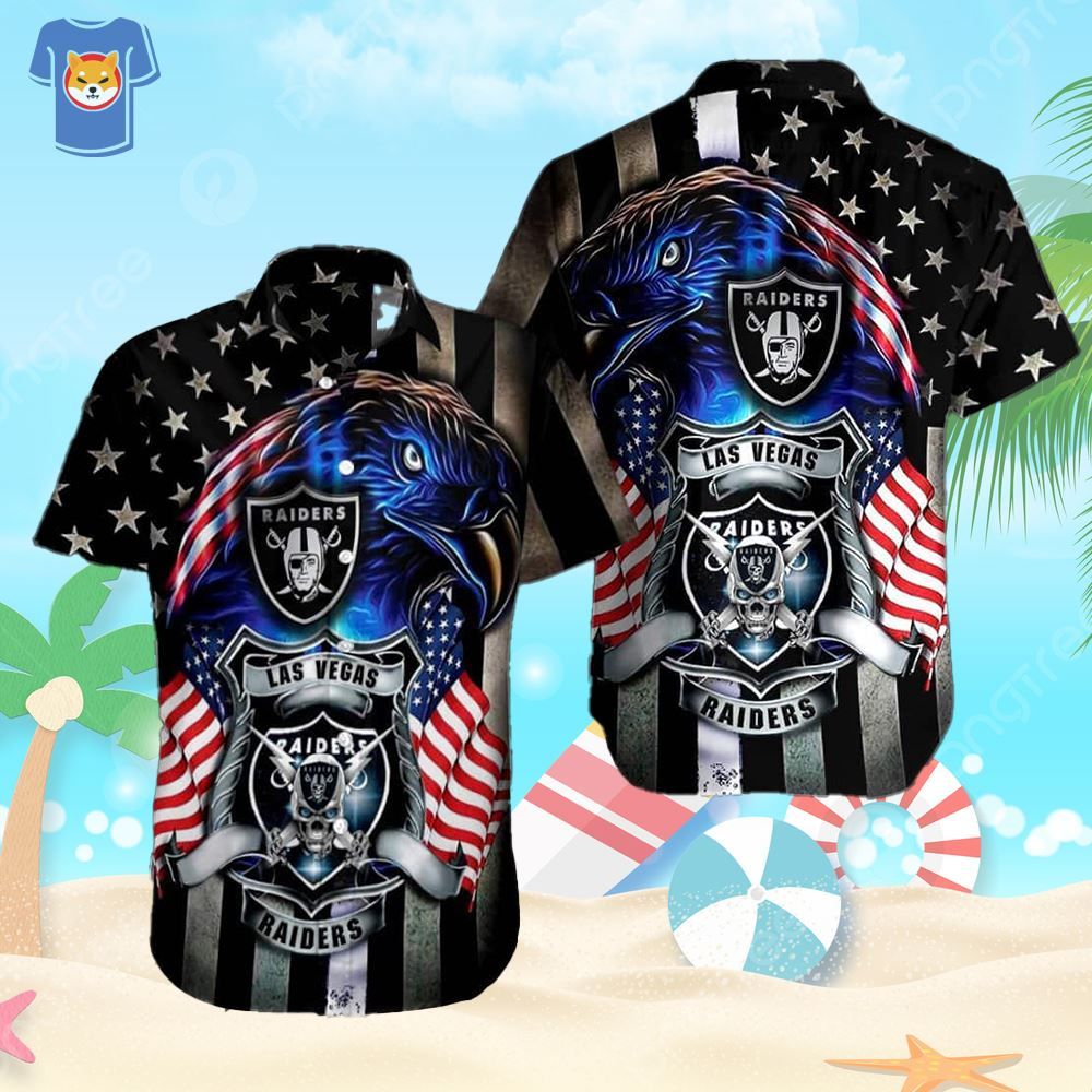 Las Vegas Raiders Hawaiian Shirt Independence Day 4Th Of July