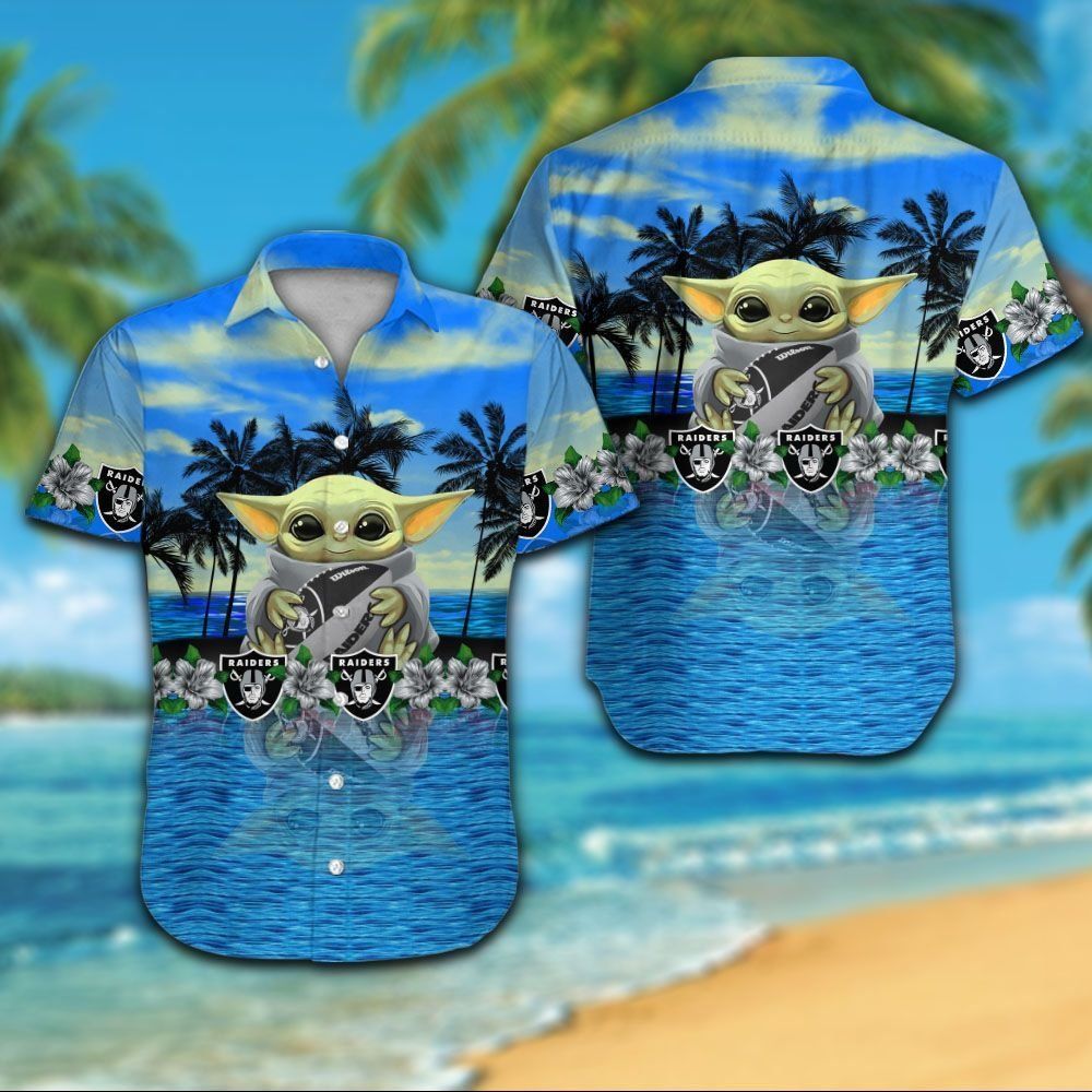 Las Vegas Raiders Short Sleeve Button Up Tropical Hawaiian Shirt VER023