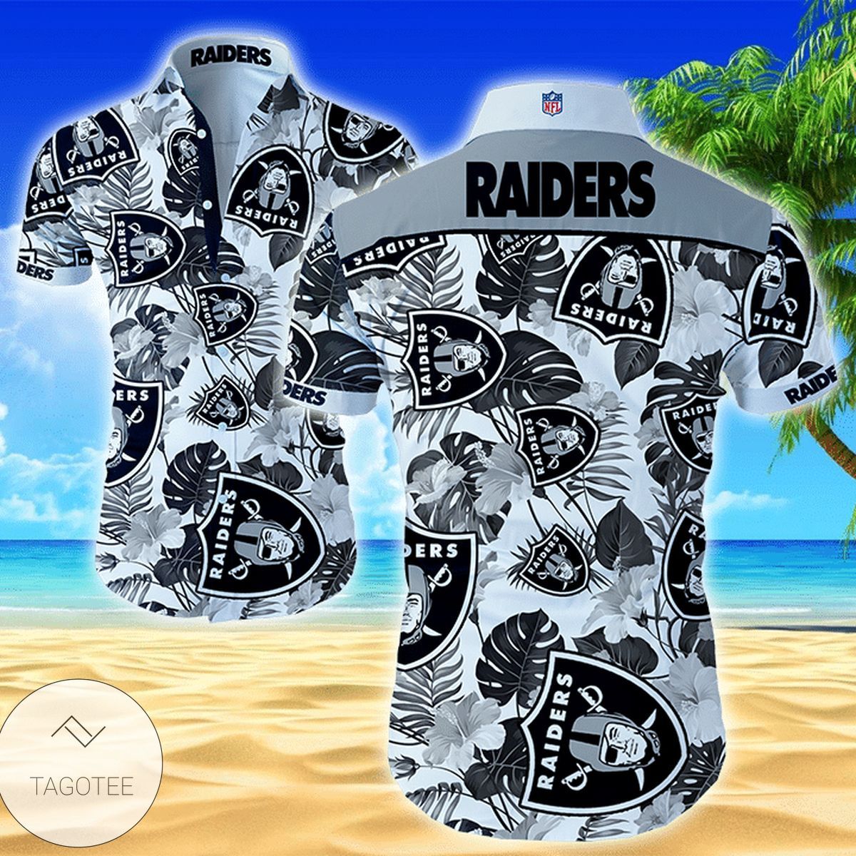 Las Vegas Raiders Striding Strong on Men’s Hawaiian Shirt