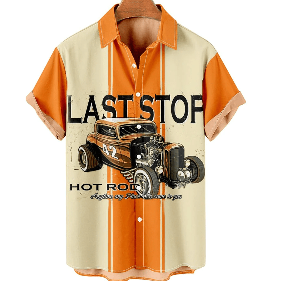 Last Stop Men’s Retro Car Casual Contrast Shirt, Trendy Hawaiian Shirt Vintage, Hawaii Shirts Mens Last Stop Men’s Retro Car Casual Contrast Shirt, Trendy Hawaiian Shirt Vintage, Hawaii Shirts Mens