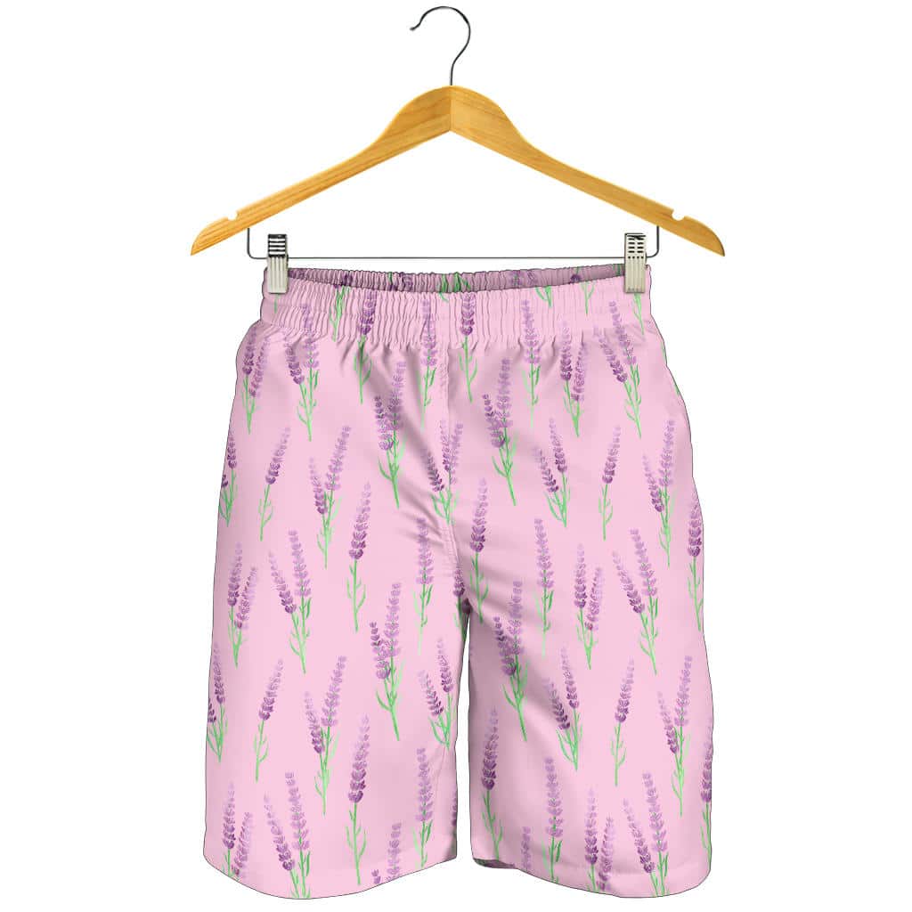Lavender Pattern Pink Background For Men Women Kid Shorts
