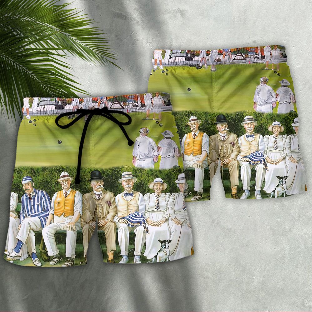 Lawn Bowling This Is My Family Trendy Aloha Hawaiian Beach Shorts
