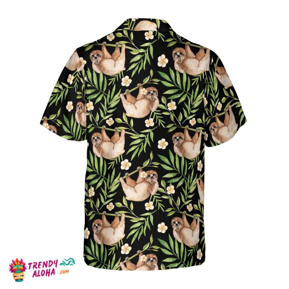 Lazy Sloths In Tropical Leaves Hawaiian Shirt