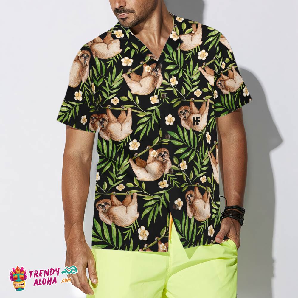 Lazy Sloths In Tropical Leaves Hawaiian Shirt Lazy Sloths In Tropical Leaves Hawaiian Shirt