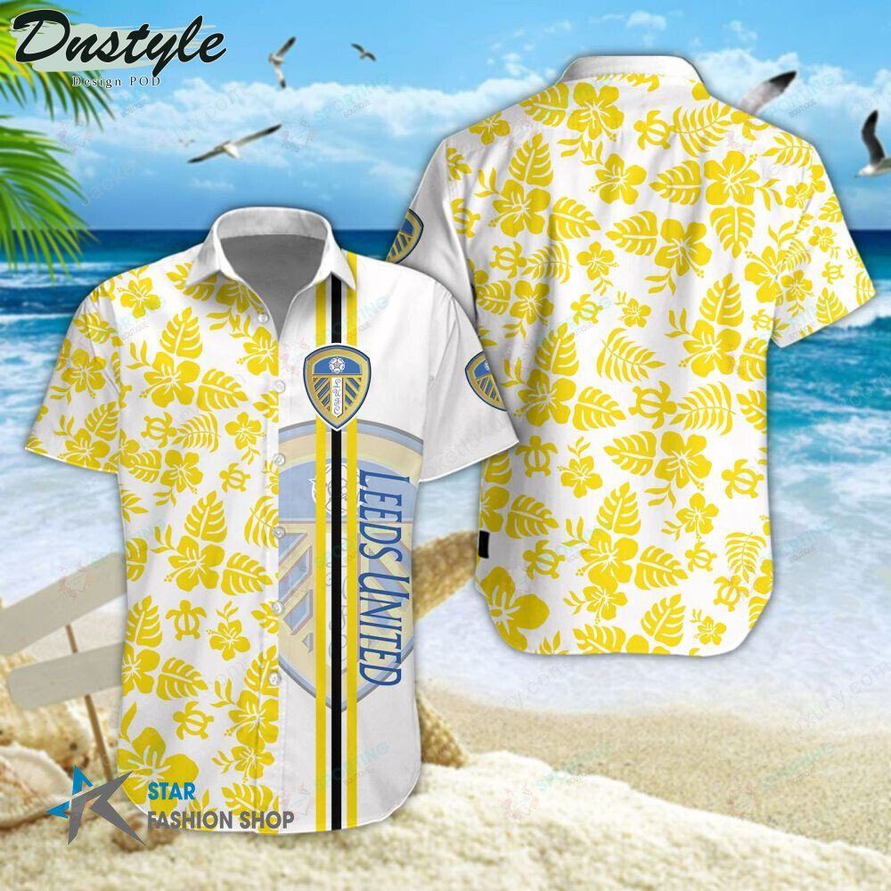 Leeds United Floral Yellow Trendy Hawaiian Shirt Aloha Shirt