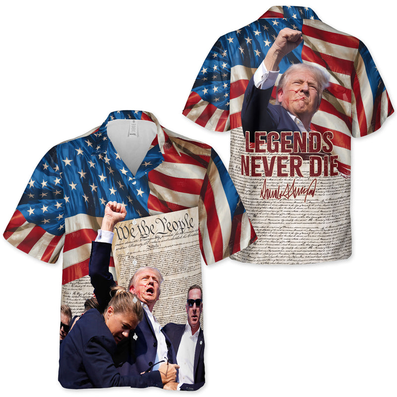 Legends Never Die Trump Supporters 3D Shirt Trump Hawaiian Shirt