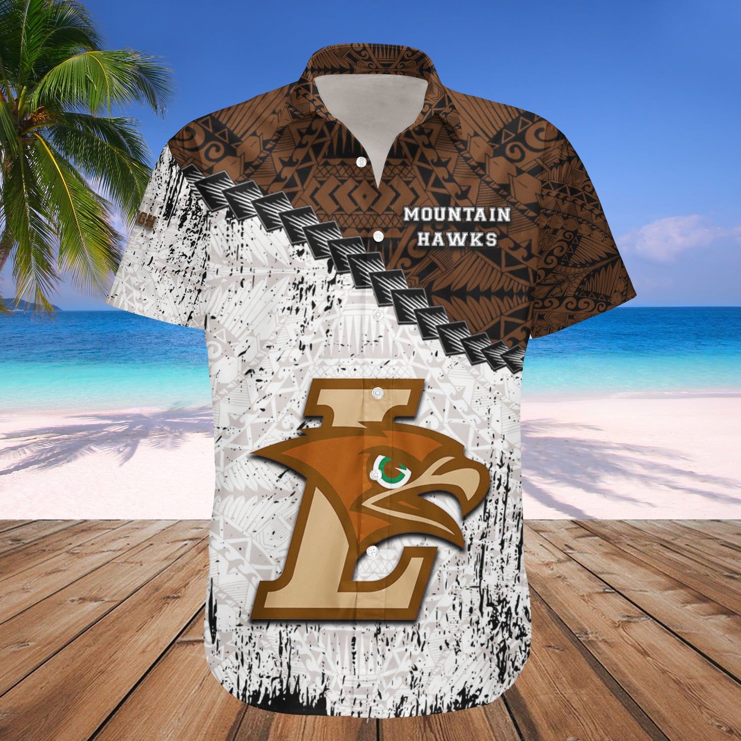 Lehigh Mountain Hawks Hawaii Shirt Grunge Polynesian Tattoo – NCAA