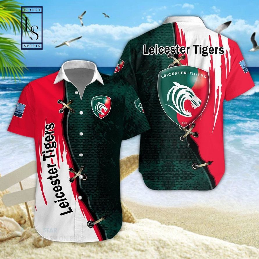 Leicester Tigers Pattern Hawaiian Shirt