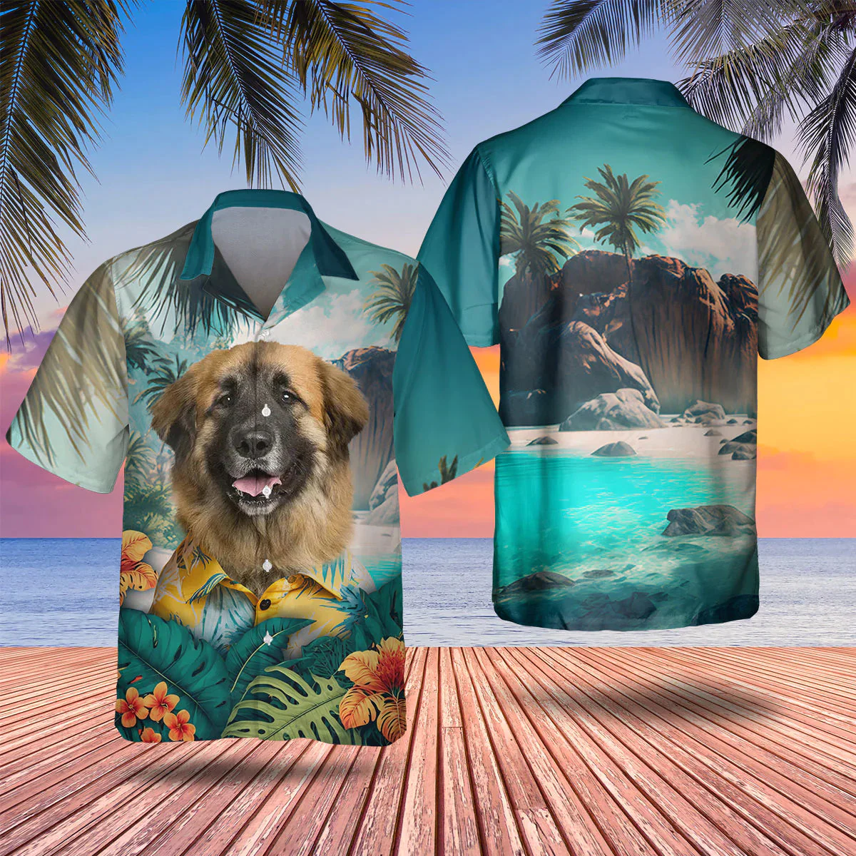 Leonberger Tropical Trendy Hawaiian Shirt, Dog Lover Trendy Hawaiian Shirt, Summer Gift For Men And Women Leonberger Tropical Trendy Hawaiian Shirt, Dog Lover Trendy Hawaiian Shirt, Summer Gift For Men And Women