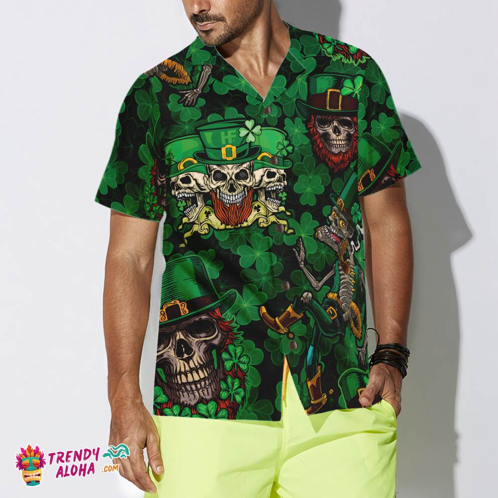 Leprechaun Skull Happy Saint Patrick’s Day Hawaiian Shirt