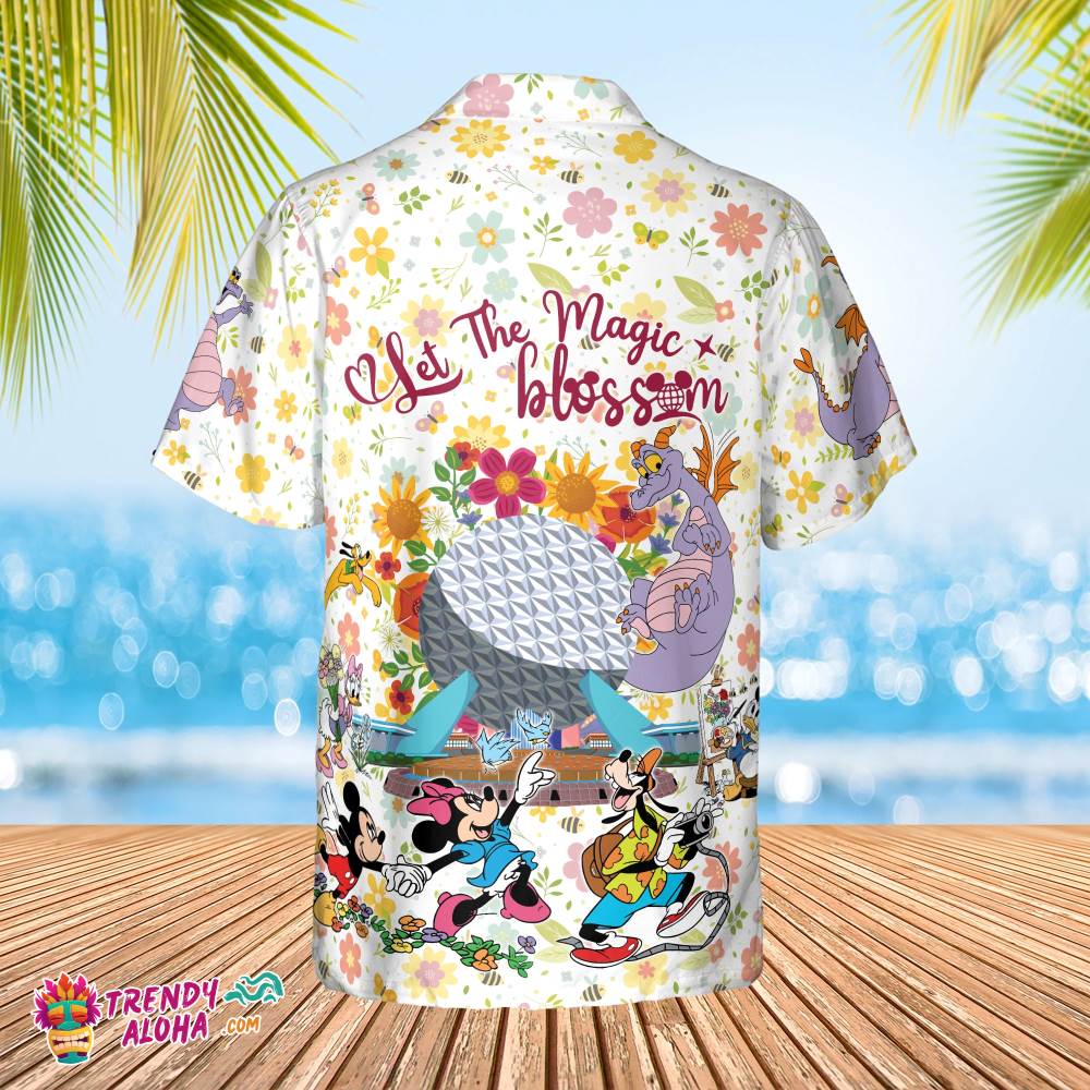 Let The Magic Blossom Disney Epcot Flower And Garden Festival Hawaiian Shirt Floral Epcot Shirt Mickey & Friends Shirt Disney World