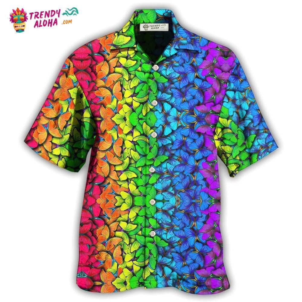 Lgbt Colorful Rainbow Butterfly Hawaiian Shirt – Trendy Aloha