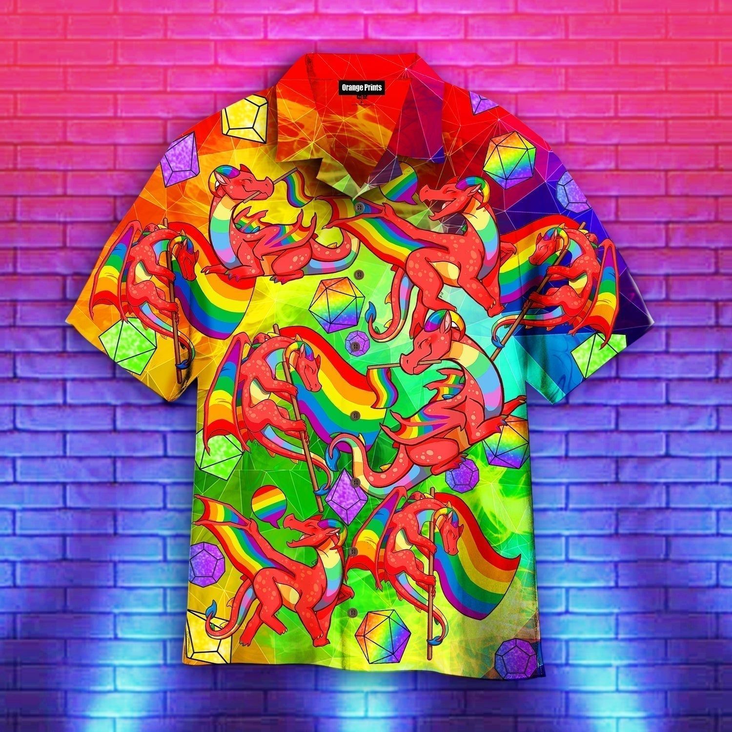 Lgbt Dragon Dice Ball Aloha Hawaiian Shirts For Men & For Women |