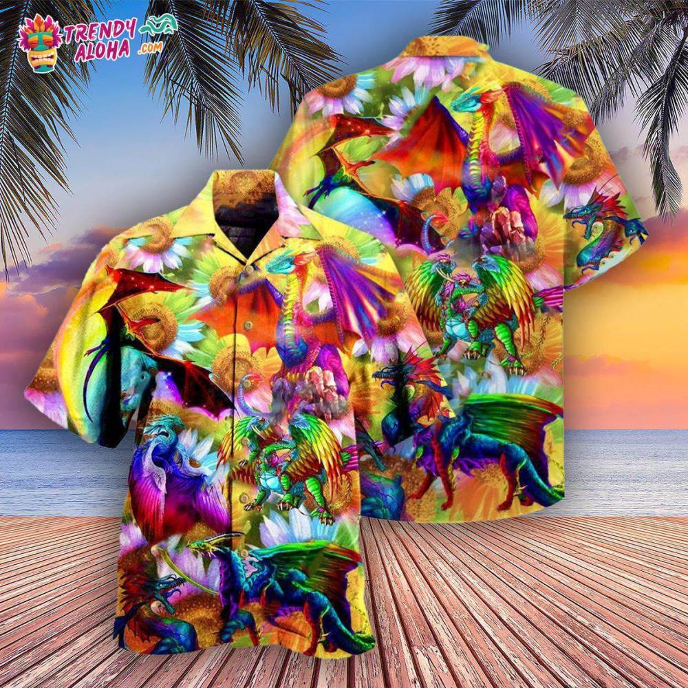 Lgbt Dragon Keep Calm And Pride On Hawaiian Shirt – Trendy Aloha