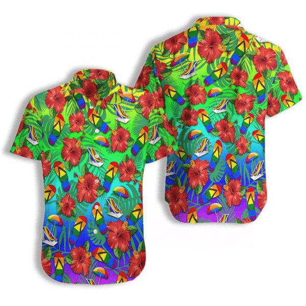 Lgbt Flower Red Hawaiian Shirt