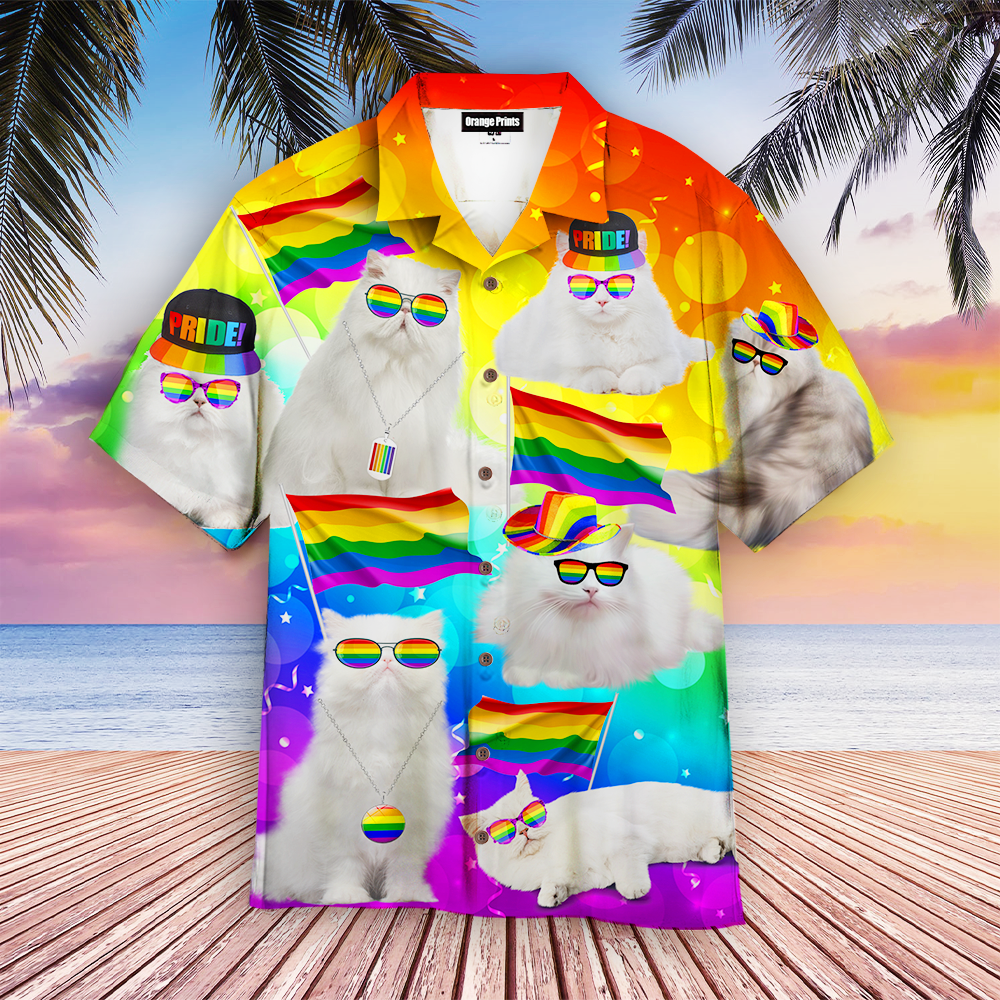 Lgbt Happy Cats Pride Month Aloha Hawaiian Shirts For Men & For Women |