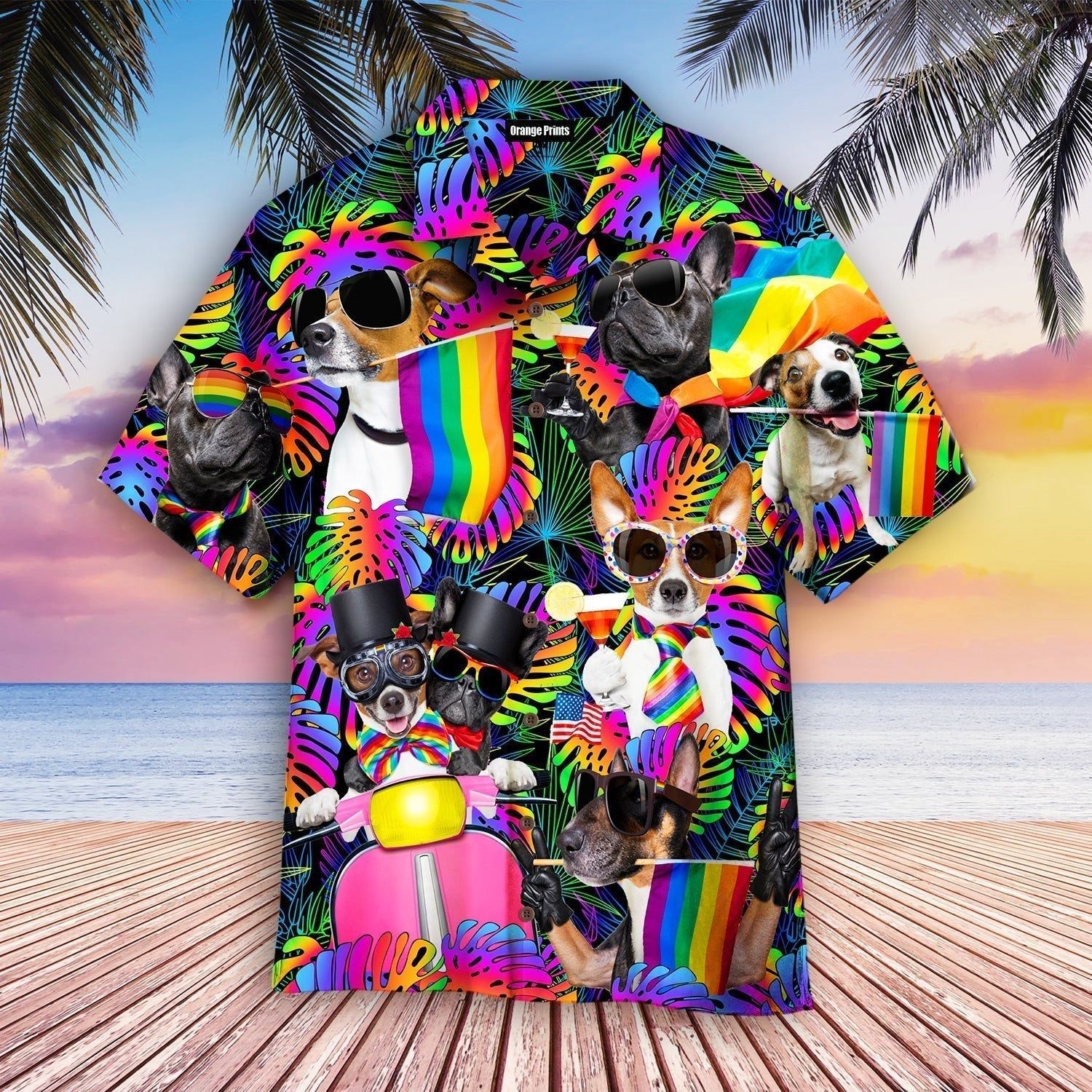 Lgbt Happy Dogs Pride Month Aloha Hawaiian Shirts For Men & For Women |