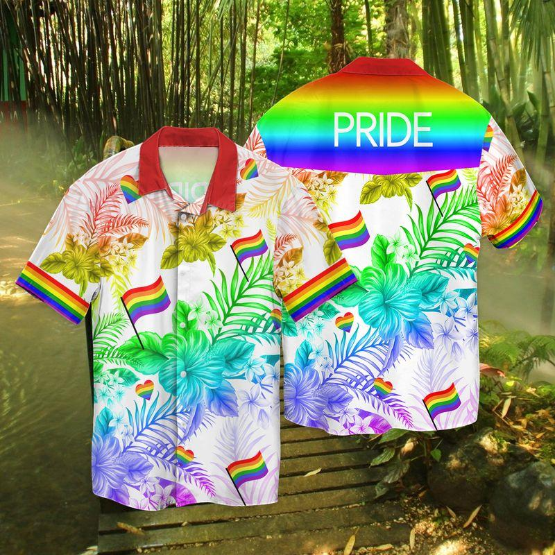 Lgbt Hawaiian Shirt For Men And Women, Lgbt Flag Hawaiian Shirt