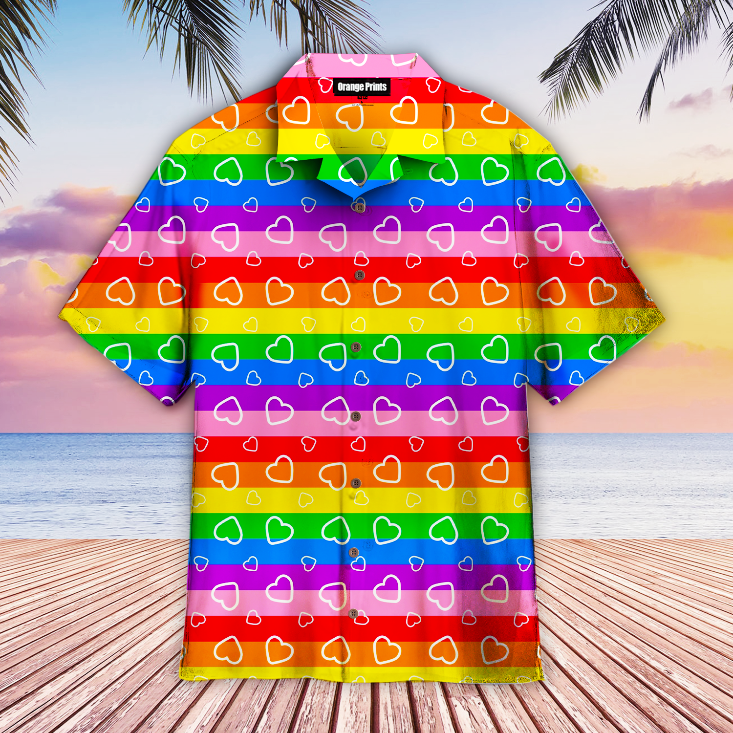 Lgbt Heart Rainbow Aloha Hawaiian Shirts For Men & For Women |