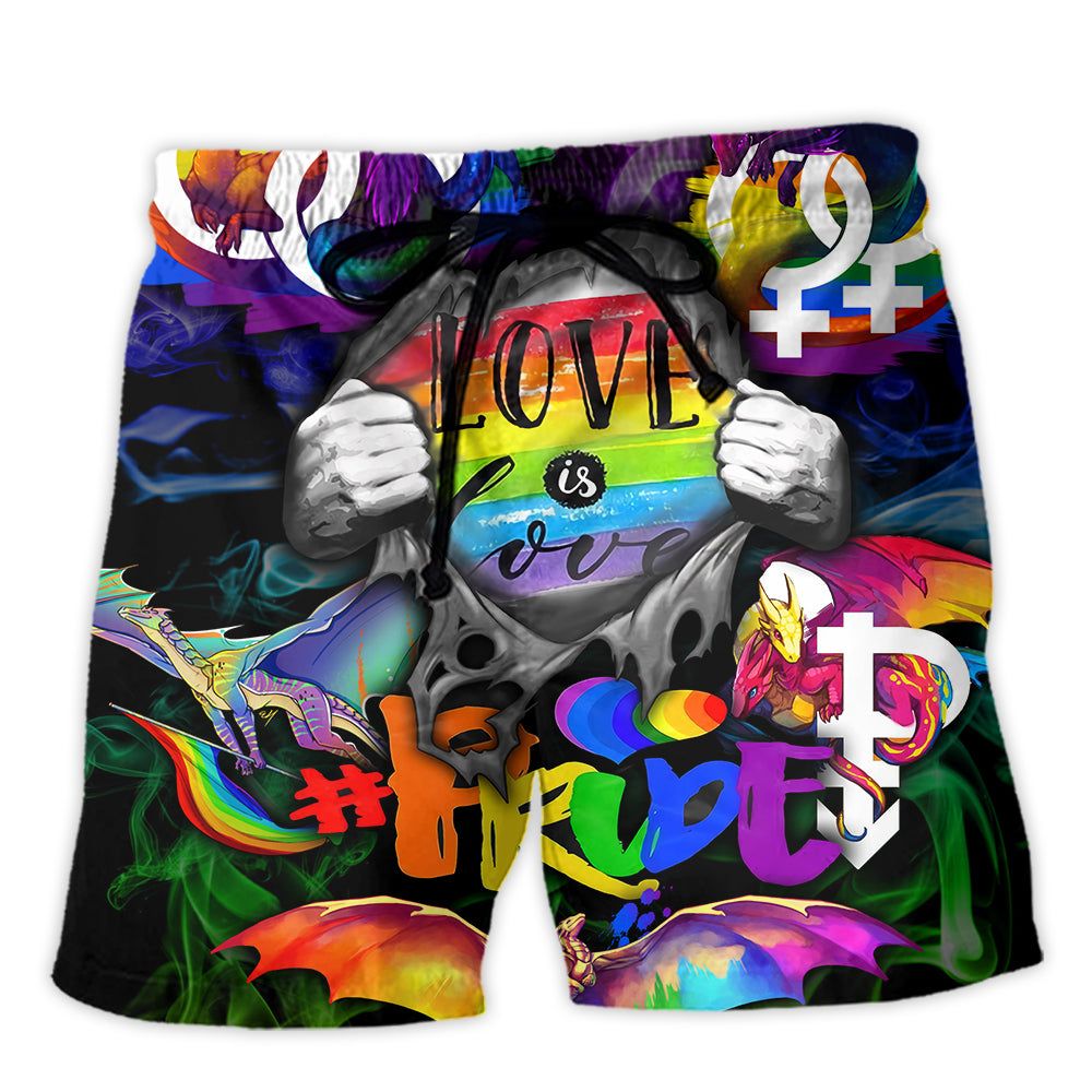Lgbt Love Is Love Pride Love And Love Trendy Aloha Hawaiian Beach Shorts