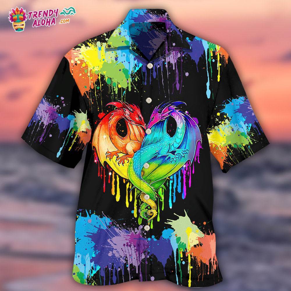Lgbt Pride Dragon Colorful Hawaiian Shirt – Trendy Aloha