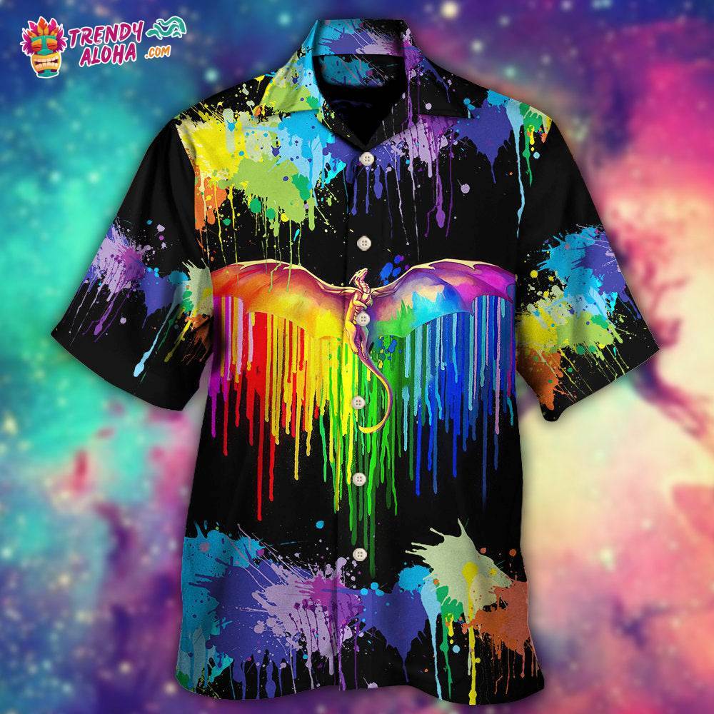 Lgbt Pride Dragon The Color Of Happiness Hawaiian Shirt – Trendy Aloha