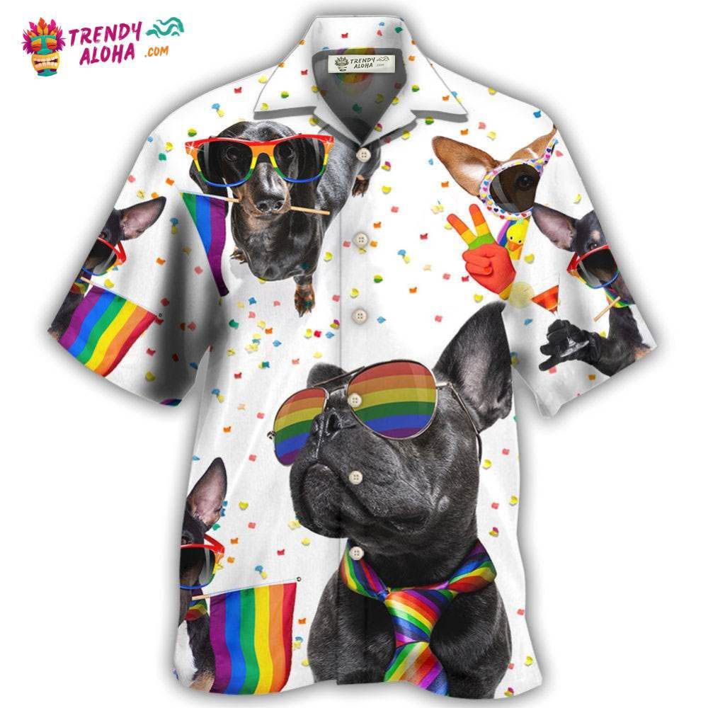 Lgbt Pride French Bulldog Hawaiian Shirt – Trendy Aloha