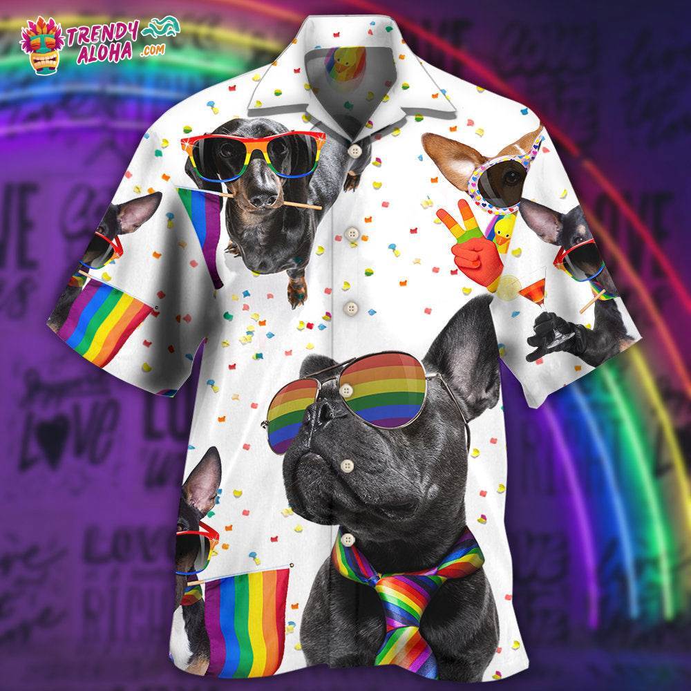 Lgbt Pride French Bulldog Hawaiian Shirt – Trendy Aloha