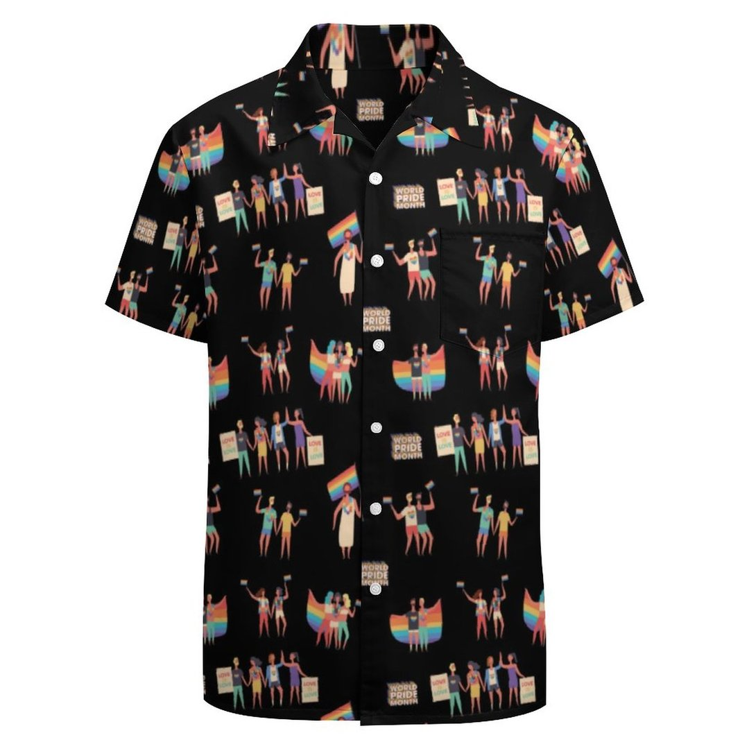 Lgbt Pride Month Pattern Hawaiian Vintage Shirt Button Down Plus Size Tropical Hawaii Beach Shirts Lgbt Pride Month Pattern Hawaiian Vintage Shirt Button Down Plus Size Tropical Hawaii Beach Shirts