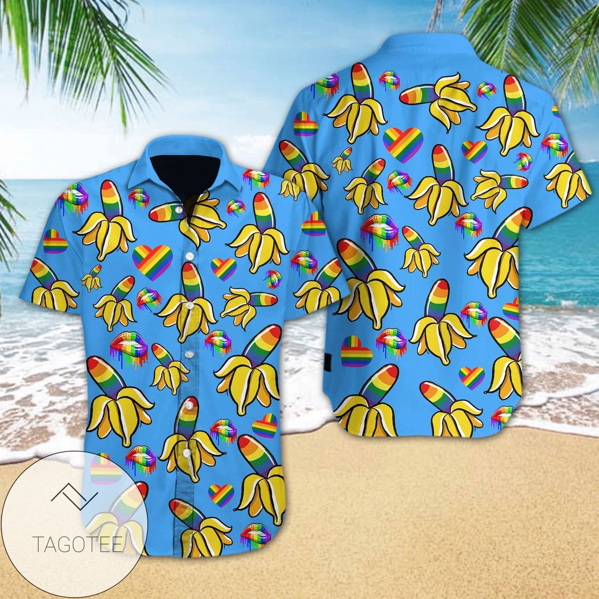 LGBT Pride Showcased via Banana Design on a Hawaiian Shirt
