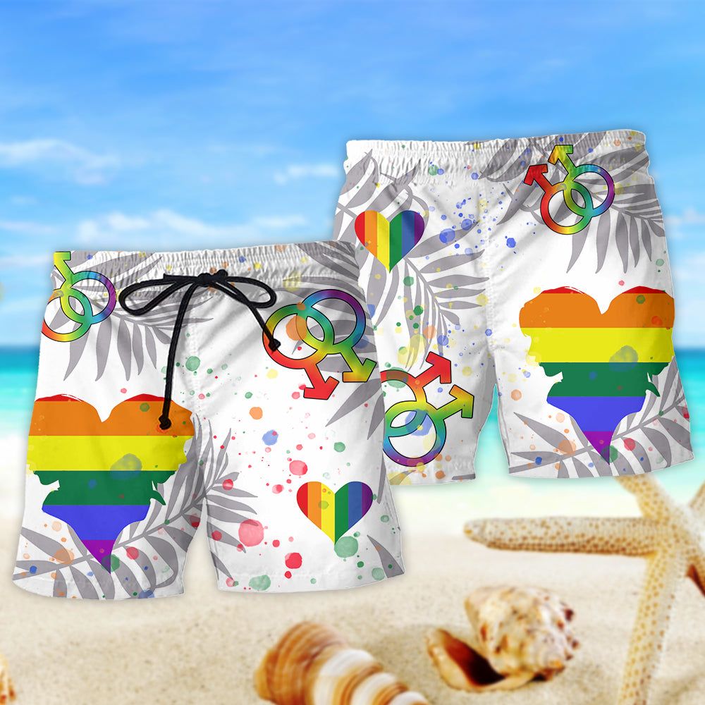 Lgbt Proud To Be Gay Trendy Aloha Hawaiian Beach Shorts