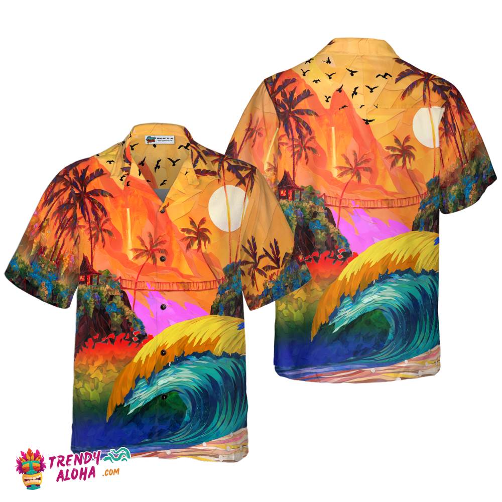 Lgbt Sunset Hawaiian Shirt Hawaiian Shirt